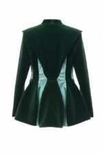 Sacou sculptural, Verde - imagine 4