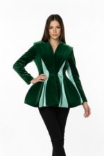 Sacou sculptural, Verde - imagine 2