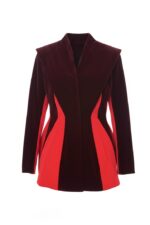 Sacou sculptural, Visiniu cu Rosu - imagine 6