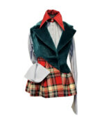 Vesta Sculpturala blanita verde, cu tartan rosu