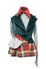 Vesta Sculpturala blanita verde, cu tartan rosu - imagine 6