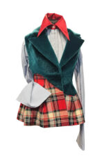 Vesta Sculpturala blanita verde, cu tartan rosu - imagine 3
