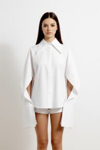 Camasa Kimono, poplin, Alb photo review