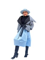 Fusta Ballon din tafta de lux, bleu - imagine 7