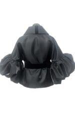 Jacheta Adams cu maneci voluminoase, Negru - imagine 10