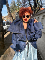 Jacheta Urban Denim Volume, Albastru - imagine 3