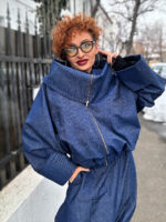 Jacheta Urban Denim Volume, Albastru - imagine 10